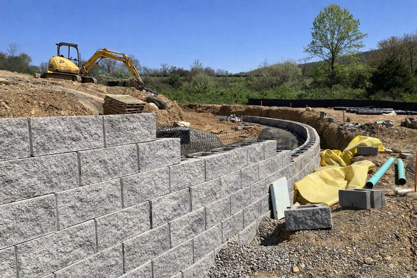 Retaining wall construction